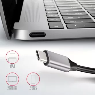AXAGON HMC-HCR3A, vozlišče USB 3.2 Gen 1, 3x vrata USB-A, HDMI 4k/30Hz, SD/microSD, kabel USB-C 20 cm