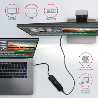 AXAGON HMC-6H4A, vozlišče USB 3.2 Gen 1, 4x vrata USB-A, HDMI 4k/30Hz, PD 100W, kabel USB-C 20cm AXAGON HMC-6H4A, vozlišče USB 3.2 Gen 1, 4x vrata USB-A, HDMI 4k/30Hz, PD 100W, kabel USB-C 20cm