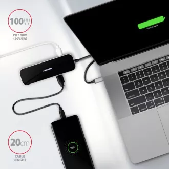 AXAGON HMC-6H4A, vozlišče USB 3.2 Gen 1, 4x vrata USB-A, HDMI 4k/30Hz, PD 100W, kabel USB-C 20cm AXAGON HMC-6H4A, vozlišče USB 3.2 Gen 1, 4x vrata USB-A, HDMI 4k/30Hz, PD 100W, kabel USB-C 20cm