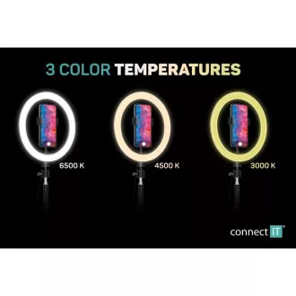 CONNECT IT Streaming Box Selfie10Ring okrogla 10-palčna RGB LED luč