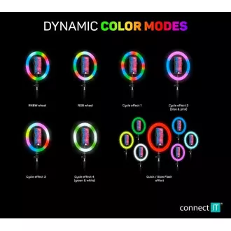 CONNECT IT Streaming Box Selfie10Ring okrogla 10-palčna RGB LED luč
