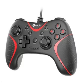 C-TECH gamepad Theon za PC/PS3, 2 programabilna makro gumba, 2x analogni, X-vhod, vibracijski, 1, 8m kabel