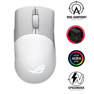 ASUS miška ROG KERIS WIRELESS AIMPOINT WHITE (P709), RGB, Bluetooth, bela ASUS miška ROG KERIS WIRELESS AIMPOINT WHITE (P709), RGB, Bluetooth, bela