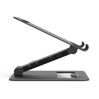 Priključna postaja PORT z nastavljivim stojalom za prenosni računalnik za do 7 perifernih naprav prek USB-C, črna Priključna postaja PORT z nastavljivim stojalom za prenosni računalnik za do 7 perifernih naprav prek USB-C, črna