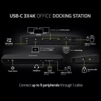 PORT priklopna postaja za do 9 perifernih naprav prek USB-C, črna PORT priklopna postaja za do 9 perifernih naprav prek USB-C, črna