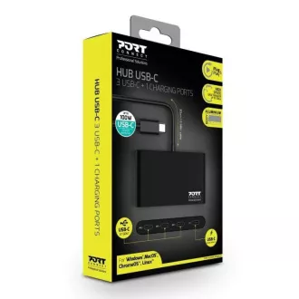PORT hub USB-C s 3x USB-C 3.1 priključki   1x USB-C 100 W PD