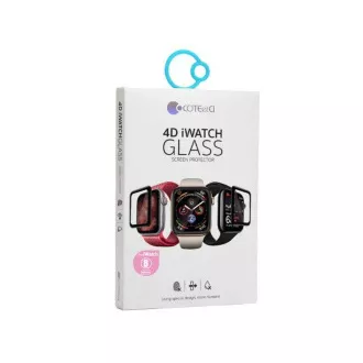 COTECi 4D črno steklo s polnim lepilnim robom za Apple Watch 8 - 45 mm