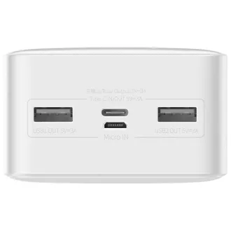 Baseus Bipow powerbank z digitalnim zaslonom 30000mAh 15W bela