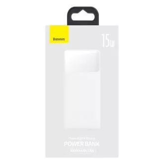 Baseus Bipow powerbank z digitalnim zaslonom 30000mAh 15W bela