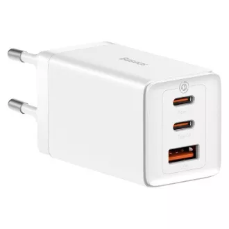 Baseus GaN5 Pro adapter za hitro polnjenje 2x USB-C   USB-A 65W bela