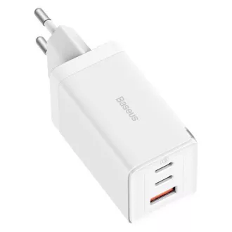 Baseus GaN5 Pro adapter za hitro polnjenje 2x USB-C   USB-A 65W bela
