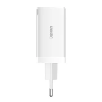 Baseus GaN5 Pro adapter za hitro polnjenje 2x USB-C   USB-A 65W bela