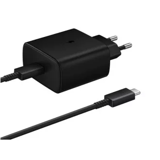 Samsung potovalni polnilnik EP-T4510XBE, hitro polnjenje 45 W, USB-C   podatkovni kabel USB-C, črn
