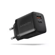 AXAGON ACU-PQ30 Polnilec 30 W, 2x vhod (USB-A   USB-C), PD3.0/PPS/QC4 /SFC/AFC/Apple, črn