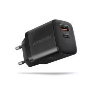 AXAGON ACU-PQ30, polnilec 30 W, 2x vrata (USB-A   USB-C), PD3.0/PPS/QC4 /SFC/AFC/Apple, črn