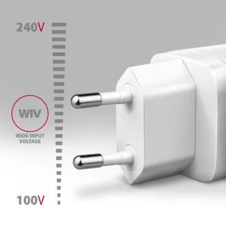 AXAGON ACU-PQ30W, polnilec 30 W, 2x vrata (USB-A   USB-C), PD3.0/PPS/QC4 /SFC/AFC/Apple, bel