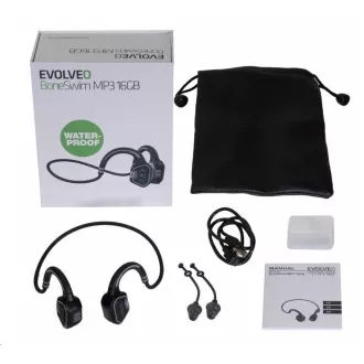 EVOLVEO BoneSwim MP3 16GB brezžične slušalke, ličnica, sive barve