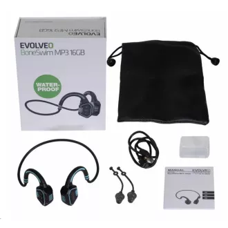 EVOLVEO BoneSwim MP3 16GB brezžične slušalke, ličnica, modre
