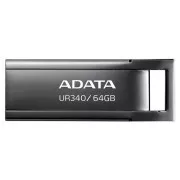 ADATA Flash disk 64 GB UR340, USB 3.2 Dash Drive, kovinsko sijajna črna