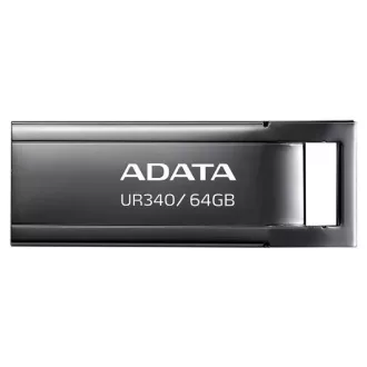 ADATA Flash disk 64 GB UR340, USB 3.2 Dash Drive, kovinsko sijajna črna