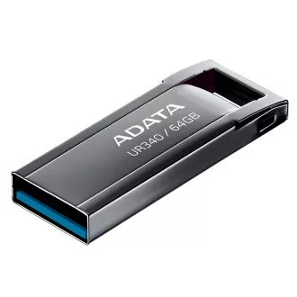 ADATA Flash disk 64 GB UR340, USB 3.2 Dash Drive, kovinsko sijajna črna