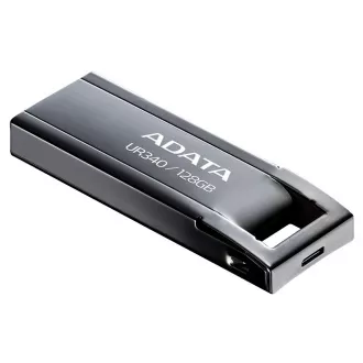 ADATA Flash disk 128 GB UR340, USB 3.2 Dash Drive, kovinsko sijajna črna