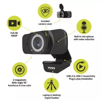 PORT Spletna kamera USB, Full HD 1080P PORT Spletna kamera USB, Full HD 1080P