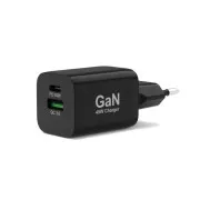 PORT omrežni polnilnik za USB-C in USB-A, 45 W, črn