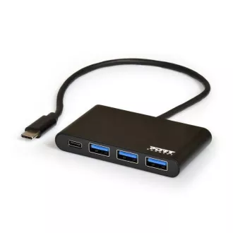 PORT USB-C HUB, 3x USB 3.0 1x USB-C, črn PORT USB-C HUB, 3x USB 3.0 1x USB-C, črn