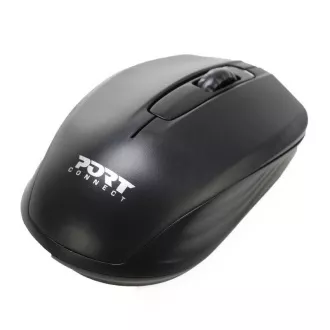 PORT brezžična miška Brezžična pisarniška, USB-A/USB-C, 2, 4Ghz, 1000DPI, črna
