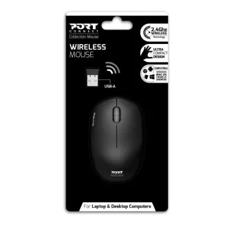 PORT Brezžična miška Wireless Mouse Wireless COLLECTION, ključ USB-A, 2,4 GHz, 1600DPI, črna PORT Brezžična miška Wireless Mouse Wireless COLLECTION, ključ USB-A, 2,4 GHz, 1600DPI, črna