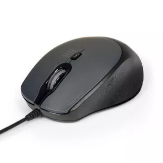 PORT optična miška SILENT, USB-A/USB-C, 3600 DPI, črna
