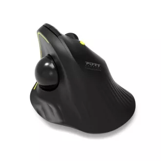 PORT brezžična ergonomska miška ERGONOMIC TRACKBALL, 2, 4 Ghz in Bluetooth, USB-A/C, črna