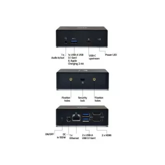PORT priklopna postaja 8v1 USB-C, USB-A, dvojni video, HDMI, Ethernet, zvok, USB 3.0 PORT priklopna postaja 8v1 USB-C, USB-A, dvojni video, HDMI, Ethernet, zvok, USB 3.0