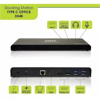 Priključna postaja PORT USB-C 9v1 3x4K, 2x Display Port, HDMI, 3x USB, USB-C, Ethernet, priključek