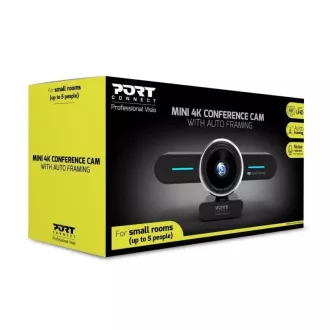 PORT mini konferenčna kamera, 4K, samodejno kadriranje, stereo, črna