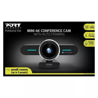 PORT mini konferenčna kamera, 4K, samodejno kadriranje, stereo, črna