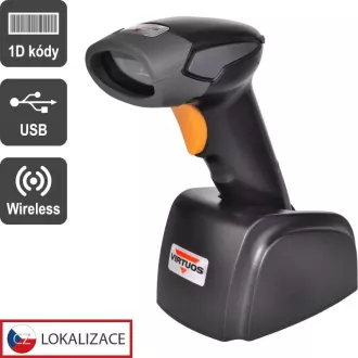 Virtuos CCD čitalnik Virtuos HW-311A, brezžični, USB baza, črn