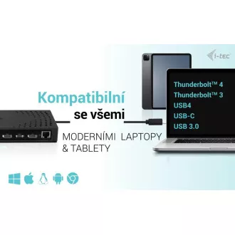 i-tec USB 3.0 / USB-C / Thunderbolt, 3x 4K Priključna postaja Gen 2   PD 100W