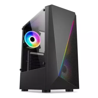 1stCOOL ohišje SHARK 2, srednji stolp, AU, USB 3.0, brez napajalnika, RGB ventilator, prozorna stranska plošča, črno