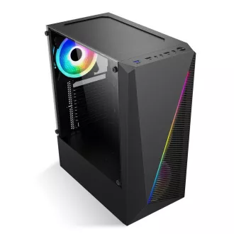 1stCOOL ohišje SHARK 2, srednji stolp, AU, USB 3.0, brez napajalnika, RGB ventilator, prozorna stranska plošča, črno