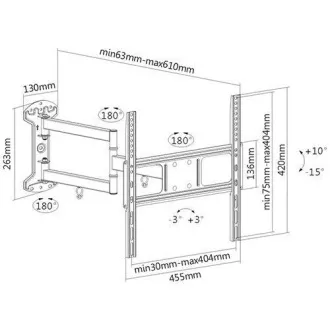 Fiber Mounts Long61 Raztegljiv TV nosilec Fiber Mounts Long61 Raztegljiv TV nosilec