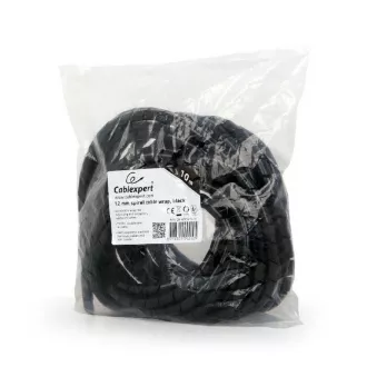 C-Tech CABLEXPERT spirala za zategovanje kablov, 12 mm, 10 m, črna