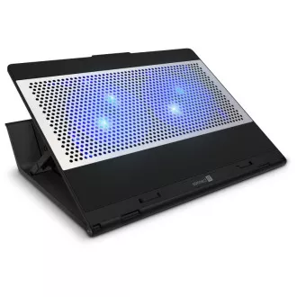 CONNECT IT FrostBlast hladilna podloga pod prenosni računalnik z modro osvetlitvijo, Črna