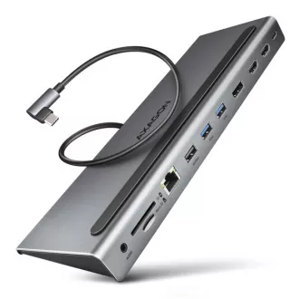 AXAGON HMC-4KX3 USB 5Gbps vozlišče, 3x USB-A, 2x HDMI, DP, RJ-45 GLAN, SD/microSD, zvok, PD 100W, kabel USB-C 40cm AXAGON HMC-4KX3 USB 5Gbps vozlišče, 3x USB-A, 2x HDMI, DP, RJ-45 GLAN, SD/microSD, zvok, PD 100W, kabel USB-C 40cm