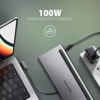 AXAGON HMC-4KX3 USB 5Gbps vozlišče, 3x USB-A, 2x HDMI, DP, RJ-45 GLAN, SD/microSD, zvok, PD 100W, kabel USB-C 40cm AXAGON HMC-4KX3 USB 5Gbps vozlišče, 3x USB-A, 2x HDMI, DP, RJ-45 GLAN, SD/microSD, zvok, PD 100W, kabel USB-C 40cm