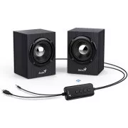GENIUS Zvočniki SP-HF385BT, 2.0, Bluetooth 5.0, 4 W, leseni, črni