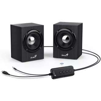 GENIUS Zvočniki SP-HF385BT, 2.0, Bluetooth 5.0, 4 W, leseni, črni GENIUS Zvočniki SP-HF385BT, 2.0, Bluetooth 5.0, 4 W, leseni, črni