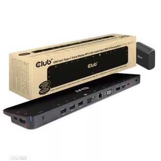 Club3D Priključna postaja USB-C 14v1, 1xDP, 1xHDMI, 1xVGA, 2xUSB-C, 5xUSB, 1xRJ45, 1x3,5 mm, siva
