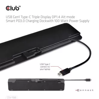 Club3D Priključna postaja USB-C 14v1, 1xDP, 1xHDMI, 1xVGA, 2xUSB-C, 5xUSB, 1xRJ45, 1x3,5 mm, siva